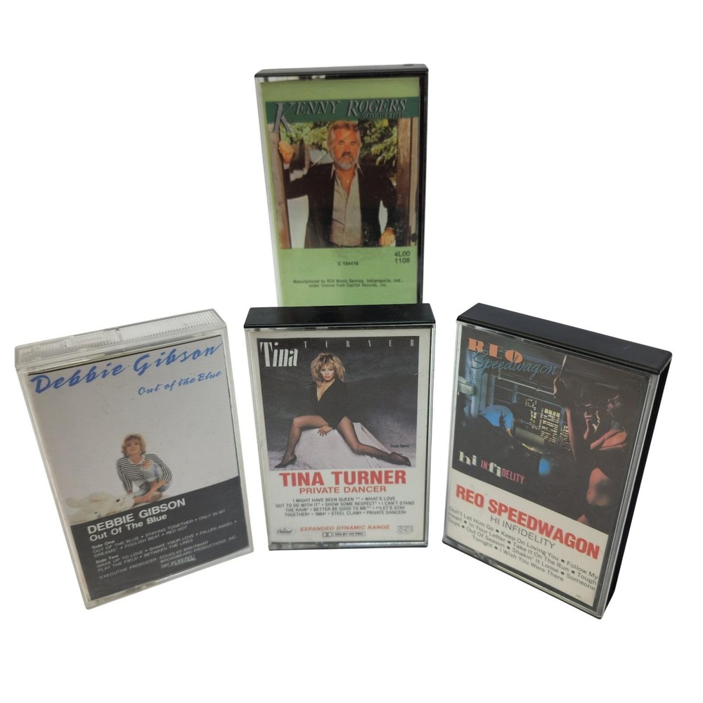 Vintage Cassette Tape Lot Tina Turner Debbie Gibson Kenny Rogers REO Speedwagon